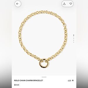 Gold Rolo Chain Charm Bracelet - Mejuri